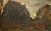 Charles-Francois Daubigny Rising Moon in Barbizon oil painting